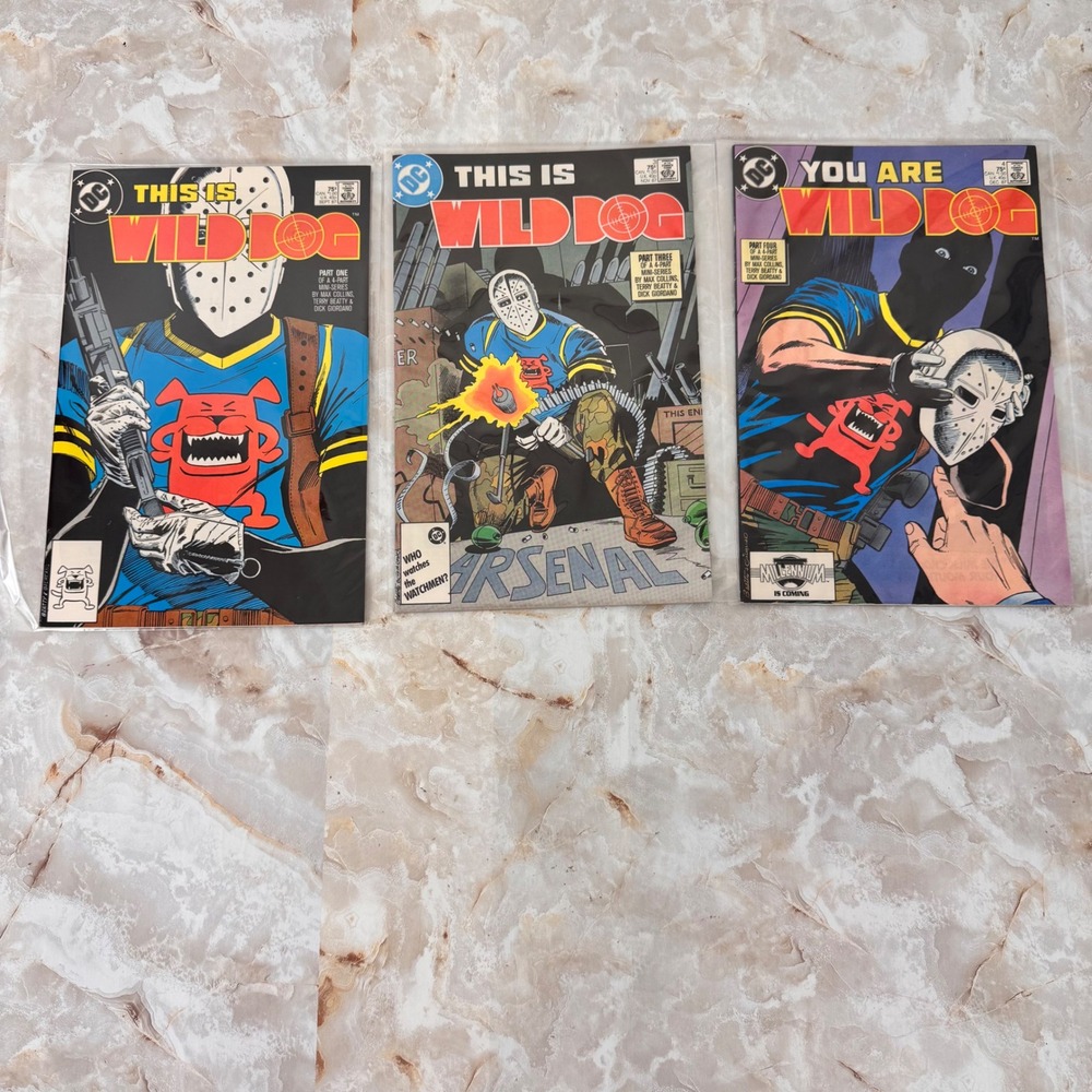 DC Comics Wild Dog #1 #3 #4 Set Multi Copper Age Vintage 1987 Mini-Series
